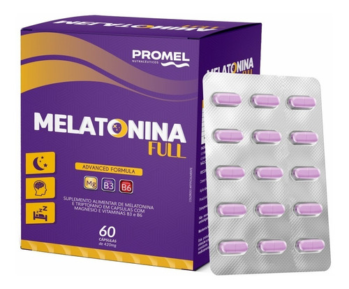 Suplemento Alimentar Melatonina Triptofano 60cp 420mg Promel