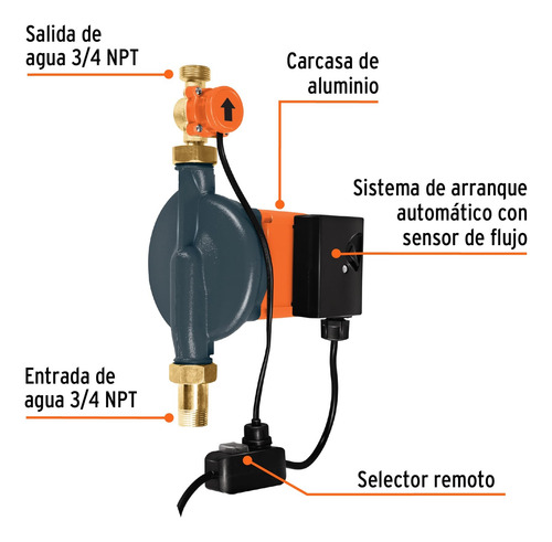 Bomba Presurizadora 1/3 Hp, Con Sensor, Truper 14637