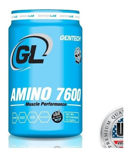 Amino 7600 325 Comp Gentech Aminoácidos Sin Tacc Sabor Sin sabor