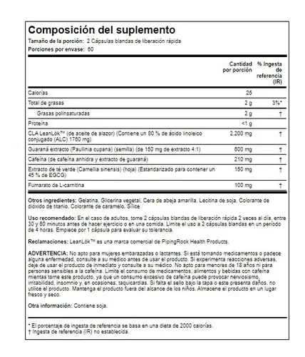 Ultimate Cla, Complejo Termogénico 1630mg, 120 Cápsulas