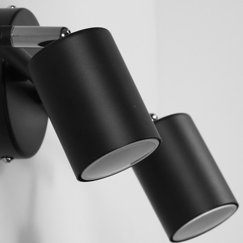 Imagen 4 de 5 de Aplique Pared Techo 2 Luces Gu10 Spot De Metal Joris Negro