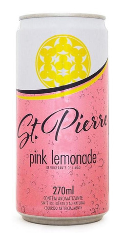Kit 24 Agua Tônica St Pierre Pink Lemonade Lata 270ml
