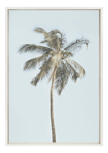 Kate Y Laurel Sylvie One Coconut Palm Tree Framed Canvas Wal