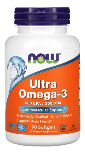 Now Foods Ultra Omega-3, 500 Epa/250 Dha 90 Softgels Sfn