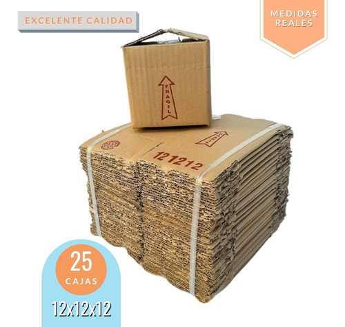 Caja Embalaje Mudanza 12x12x12 Reforzada X 25