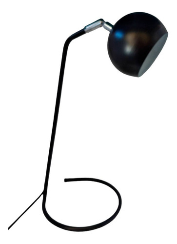 Lámpara Velador Escritorio Diseño Bocha Móvil Negro + Foco 
