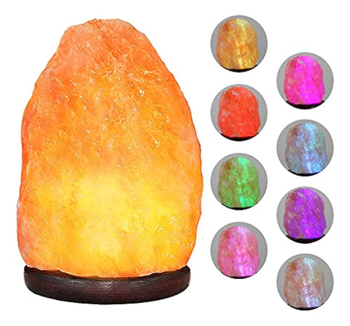 Pursalt Himalayan Lámpara De Sal De 8 Colores Cambiantes Luz