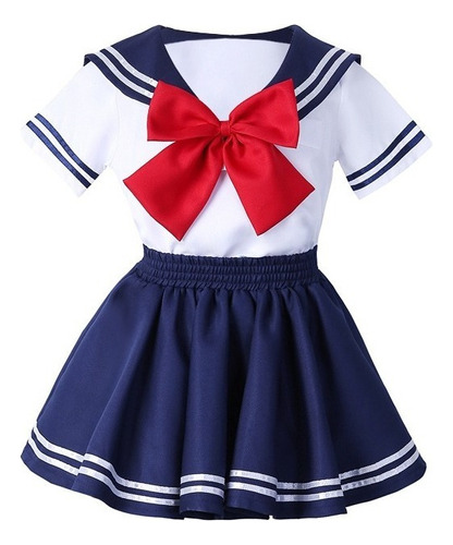 Traje De Marinero Falda Para Niña Cosplay Uniforme Japonés