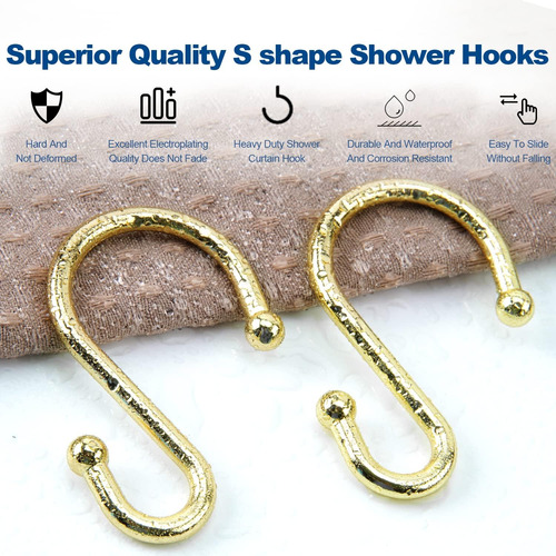 Ganchos Para Cortina De Ducha, Anillos De Acero Inoxidable E