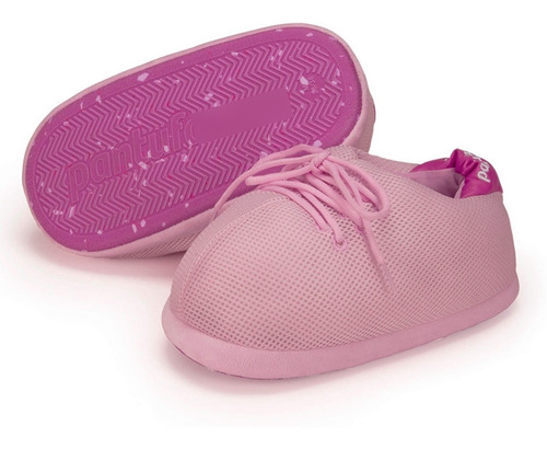 Pantufa 3d Sneaker Net Rosa Sola Antiderrapante Importway