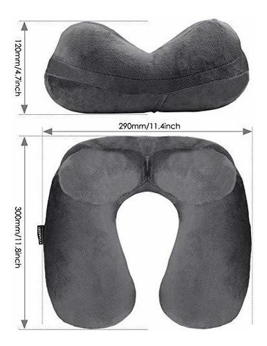 Almohada Inflable De Viaje Urophylla, 100% De Terciopelo Sua