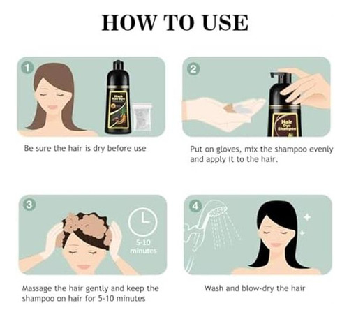 Shampoo Natural De Cor De Cabelo Para Cobertura De Cabelos G