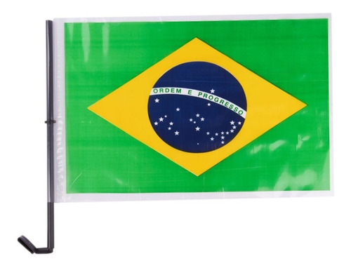 Bandeira Brasil Plástico 46x30 Cm Verde Amarelo Carro Torcer