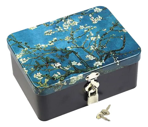 . Caja De Almacenamiento Metal Flor Albaricoque Van Gogh
