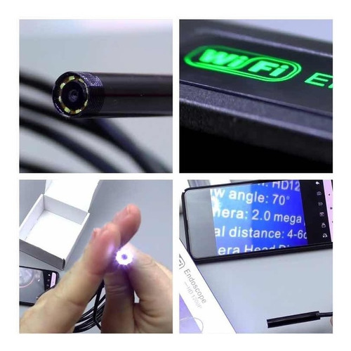 Câmera Espiã Endoscópica Wi-fi Android iPhone Cabo 1 Metro