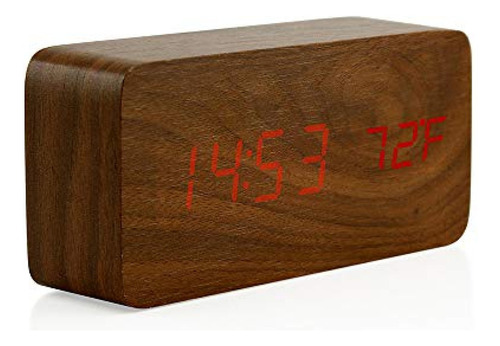 Reloj Despertador  Oct17 Digital De Madera, Inteligente Mult