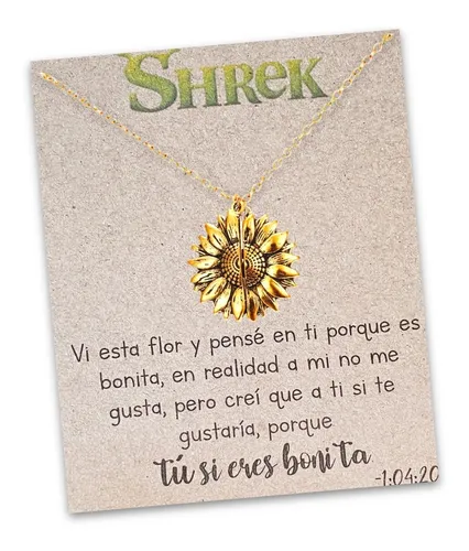 Shrek sunflower necklace deals