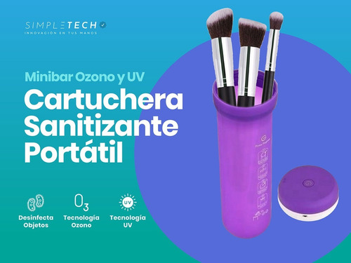 Imagen 3 de 6 de Cartuchera Brochas Pinceles Esteriliza Con Luz Uv Recargable