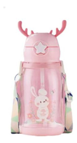 Garrafa Infantil de Água Alce 550mL rosa