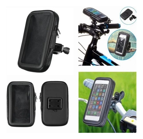 Soporte Holder Bolso Porta Celular Moto Para Espejo Scooter