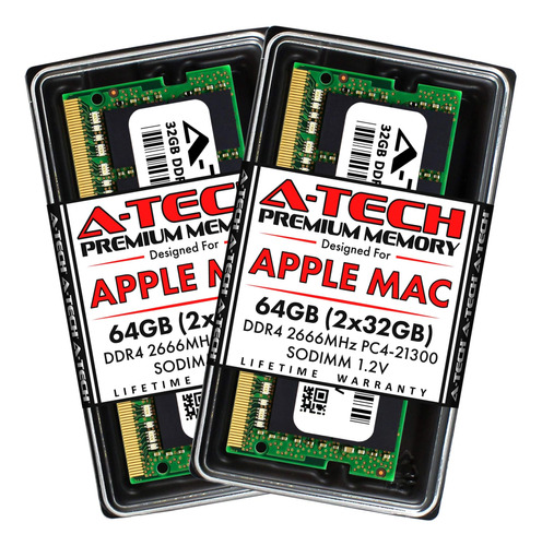 Kit A-tech 64 Gb (2 X 32 Gb) Ram iMac Y Mac Mini (2018, 2019