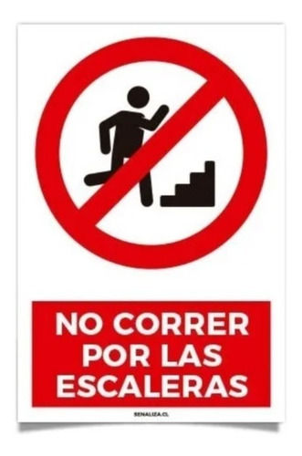 Señal No Correr Por Las Escaleras 30x20cm