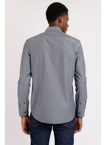 Camisa Aramis Slim Tricoline Maquinetado Fio 50 Chumbo - P
