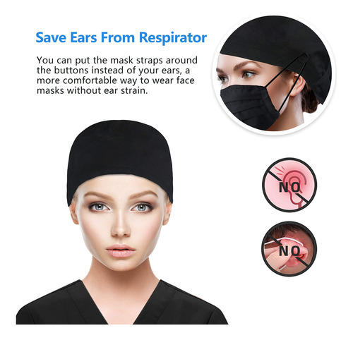 Qba - Gorra De Trabajo Ajustable Con Botón, Gorra De Trabajo