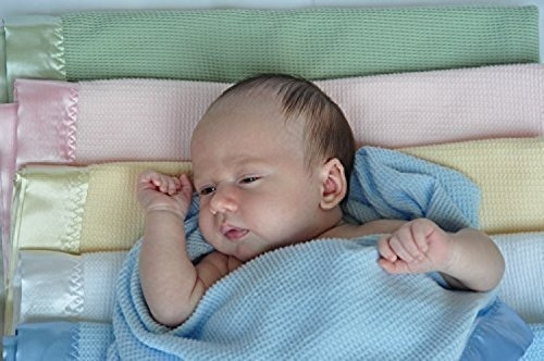 Imagen 2 de 2 de Manta Termica De Tejido De Gofre Para Bebe Con Borde De Na