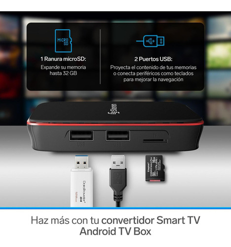 Convertidor Smart Tv Android Tv Box | Intv-110 Color Negro