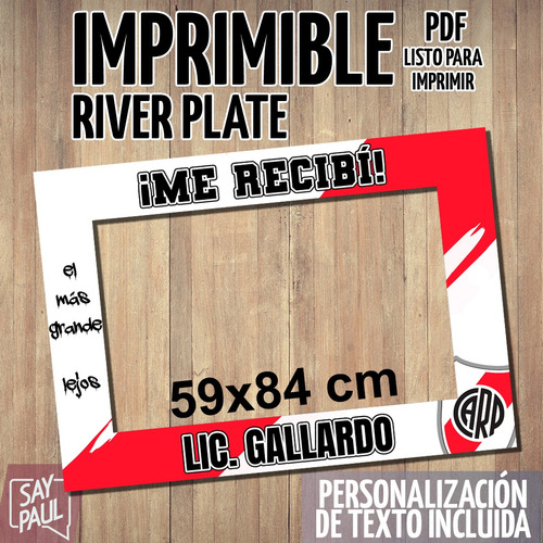 Imprimible Marco Cartel Fotos Recibida | River Plate