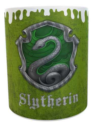 Taza Blanca - Harry Potter Casa Slytherin