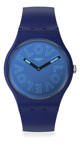 Reloj Swatch Love To Go Around De Silicona Azul Para Mujer
