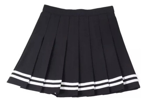 Falda De Tenis Plisada Con Cintura A Rayas, Color Harajuku