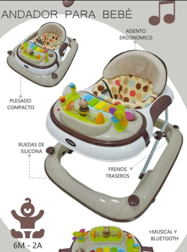 Andador Para Bebe Con Bandeja De Juego Y Bluetooth Abeja