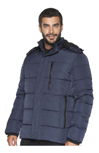 Campera Berlin Nylon Abrigada Piel Hombre Importada Premium