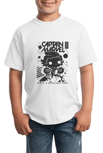 Hermosa Camiseta De Niño Diseño Capitana Marvel 