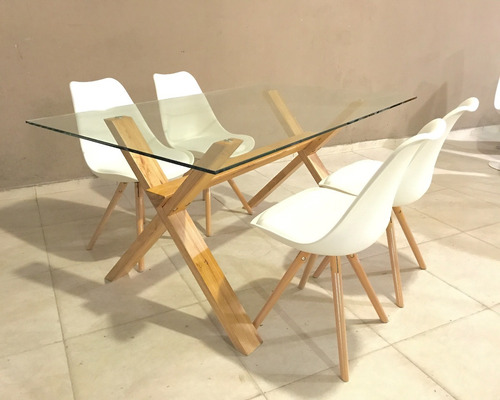Imagen 6 de 10 de Mesa Vidrio Templado Esme Nórdica 200x100cm + C