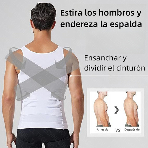 . Faja Hombre Camiseta Reductora Modeladora, 3pzs