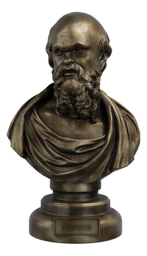 Estátua Busto Sócrates Filósofo Grego Cor Cor Ouro Velho