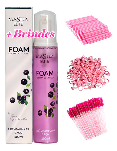 Espuma Master Elite Foam Para Limpeza e Higienização de Sobrancelhas e Cílios 100ml