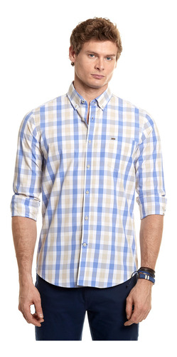 Camisa Hombre Checkered Chicago Fj Beige Ferouch Ss23