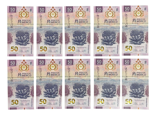 Colección De Billetes 50 Pesos Familia G Serie Bc Seriados