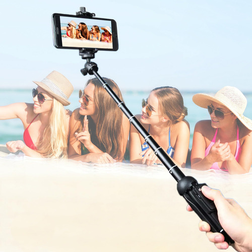 Trípode Para iPhone 3 En 1 Con Palo Selfie De 40 Pulgadas Y