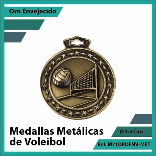 Medallas En Medellin De Voleibol Oro Metalica M71oro