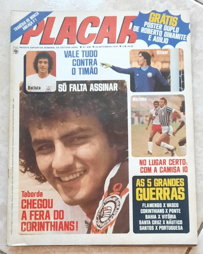 Revista Placar 439 Pôster Roberto Dinamite E Adilio (ler)