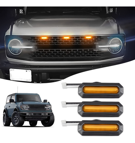 Luz Led Para Parrilla Ford Bronco Accesorio 6ª Generacion +