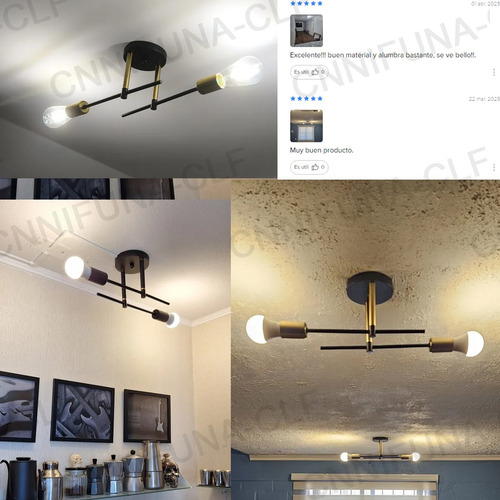 Lámpara Techo Led Colgante Sala Familia Moderna 2luces Focos