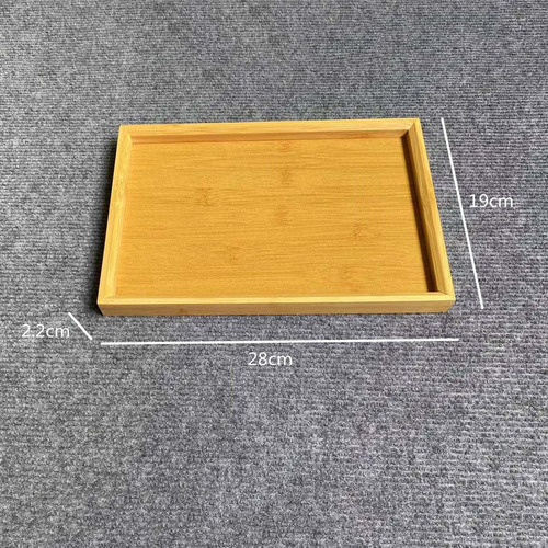 Bandeja Rectangular De Bambú For Comida, 28 Cm X 19 Cm X 2,