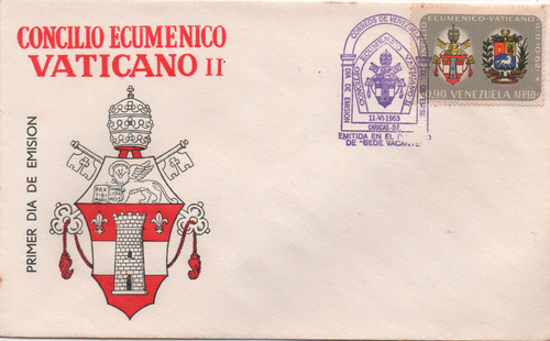 Primer Día Estampilla Scott C830 Concilio Vaticano Ii Tipo 9